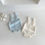 【66-100cm】ロンパース ニット編み シンプル 着心地良い ベビー服