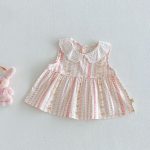 【73-120cm】セットアップ 女の子 花柄トップス&ストレートパンツ フリル付き 子供服 - 画像 (6)