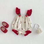 【66-90cm】ロンパース 可愛い イチゴ ベビー服