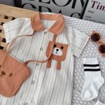 【66-90cm】カバーオール＆バッグ ベビー クマ柄 ストライプ - 画像 (13)