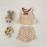 【73-130cm】セットアップ ベビー ノースリープ ハート おしゃれ - 画像 (3)