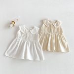 【73-110cm】ワンピース ベビー 女の子 コットン ノースリーブ