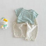【73-120cm】Tシャツ ベビー 女の子 フリル 蝶結び - 画像 (15)