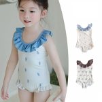 【80-130cm】水着 丸襟 可愛い 女の子 スイムウェア - 画像 (2)