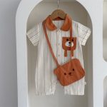 【66-90cm】カバーオール＆バッグ ベビー クマ柄 ストライプ - 画像 (9)