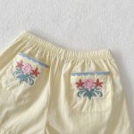 【73-100cm】セットアップ ベビー ガーリー 花柄 刺繍襟付き - 画像 (15)