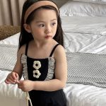 【75-130cm】水着 INS映え 韓国風 フリル花 リボン付き おしゃれ - 画像 (5)