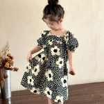 【80-150cm】セットアップorワンピース ブラック花 おしゃれ 兄妹お揃い - 画像 (19)