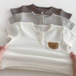 【73-110cm】セットアップ ベビー 男の子 ワッフル くま柄 - 画像 (14)