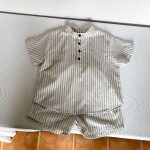 【80-150cm】セットアップorワンピース ストライプ 兄妹お揃いコーデ - 画像 (18)