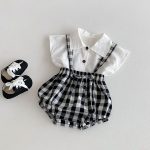 【66-100cm】トップス or サロペット ベビー チェック お出かけに