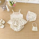 【66-90cm】セットアップ キャミソール&ブルマ&帽子 クリーム おしゃれ - 画像 (7)