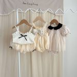 【66-90cm】ロンパース ドット 蝶結び 可愛い ベビー服 - 画像 (7)