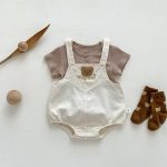 【66-90cm】セットアップ 熊さん 可愛い サロペット&Tシャツ - 画像 (4)