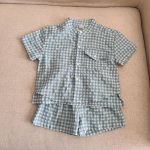 【80-150cm】セットアップorワンピース ライトブルーチェック - 画像 (15)