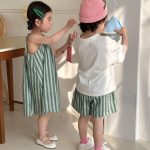 【80-150cm】セットアップorワンピース スイカ ストライプ おしゃれ - 画像 (8)