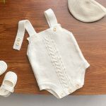 【66-100cm】ロンパース ニット編み シンプル 着心地良い ベビー服 - 画像 (5)