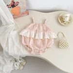 【66-90cm】ロンパース ピンク レース おしゃれ ベビー服 - 画像 (3)