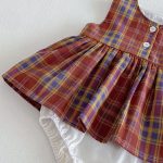 【66-90cm】ロンパース レッド チェック 可愛い ベビー服 - 画像 (15)