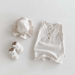 【66-90cm】ロンパース ストライプ ノースリーブ ベビー服 - 画像 (2)