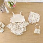 【66-90cm】セットアップ キャミソール&ブルマ&帽子 クリーム おしゃれ - 画像 (10)