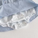 【66-90cm】ロンパース ブルー ストライプ シンプル 女の子 - 画像 (10)