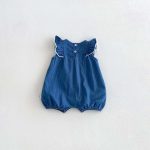【66-90cm】ロンパース デニム フリル - 画像 (7)