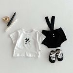 【66-90cm】サロペットorTシャツ カジュアル シンプル 赤ちゃん服 - 画像 (4)