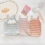 【66-90cm】ロンパース ベビー 可愛い ボーダー カラフル - 画像 (4)