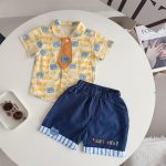 【73-100cm】セットアップ ブルー クマ柄 可愛い子供服 - 画像 (3)
