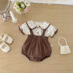 【66-100cm】二点セット シャツ&サロペット フラワー 可愛い - 画像 (9)
