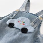 【73-100cm】セットアップ 車柄 デニム サロペット&シャツ - 画像 (9)