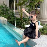 【90-140cm】水着 リボン 可愛い 女の子 スイムウェア - 画像 (4)