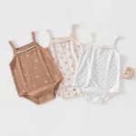 【66-90cm】キャミロンパース フラワー 肌触り良い ベビー服 - 画像 (2)