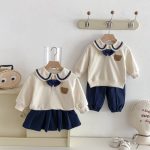 【73-110cm】クマ柄セーラー風セットアップ - 画像 (13)