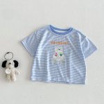【73-120cm】Tシャツ 可愛い ボーダー トレンド おしゃれ トップス - 画像 (5)