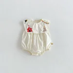 【66-130cm】ワンピース or ロンパース ベビー 女の子 可愛い刺繍 - 画像 (3)