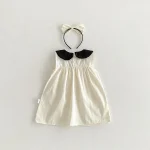 【66-140cm】ロンパース or ワンピース ベビー 女の子 丸襟 リボン - 画像 (11)