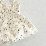 【66-100cm】ロンパース ボンネット付き ベビー 女の子リボン 小花柄 - 画像 (13)