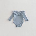 【66-90cm】　ロンパース 柔らか フリル襟 ベビー服 - 画像 (8)