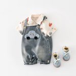 【73-100cm】セットアップ 車柄 デニム サロペット&シャツ - 画像 (3)