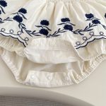 【66-90cm】ロンパース レトロ 花刺繡 ベビー服 - 画像 (10)