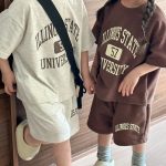 【90-160cm】セットアップ 兄妹お揃い ルーズ カジュアル 二点セット - 画像 (12)