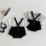 【66-90cm】サロペットorTシャツ カジュアル シンプル 赤ちゃん服 - 画像 (5)