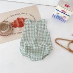 【66-90cm】ロンパース ベビー ノースリーブ チェック柄 - 画像 (9)