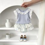【66-100cm】セットアップ ブルーシャツ&ブルマレース - 画像 (3)