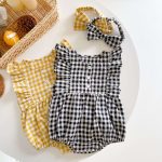 【73-100cm】ロンパース チェック柄 ノースリーブ 可愛い ベビー服 - 画像 (2)
