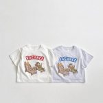 【90-150cm】Ｔシャツ レトロ クマ カジュアル トップス - 画像 (2)