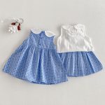 【73-120cm】ワンピースorシャツorスカート 可愛い ブルー チェック - 画像 (7)