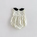 【66-90cm】ロンパース ベビー 丸襟 チェック or ドット柄 - 画像 (10)